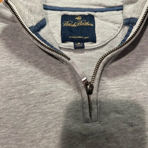 Brooks Brothers grey quarter zip. Size : M - Picture 2 of 2